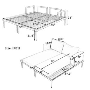 VilroCaz Modern Outdoor Patio Daybed with Wood Topped Side Spaces for Drinks, All Weather Chaise Lounges Reclining Chairs with Fixable Cushion for Garden Balcony Poolside Deck (Beige-T)