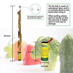 20 Pack Fly Traps for Indoors Outdoor, Effective Paper Catcher Strips, Fruit Fly Traps, Sticky Glue Hanging Tape Killer Ribbon