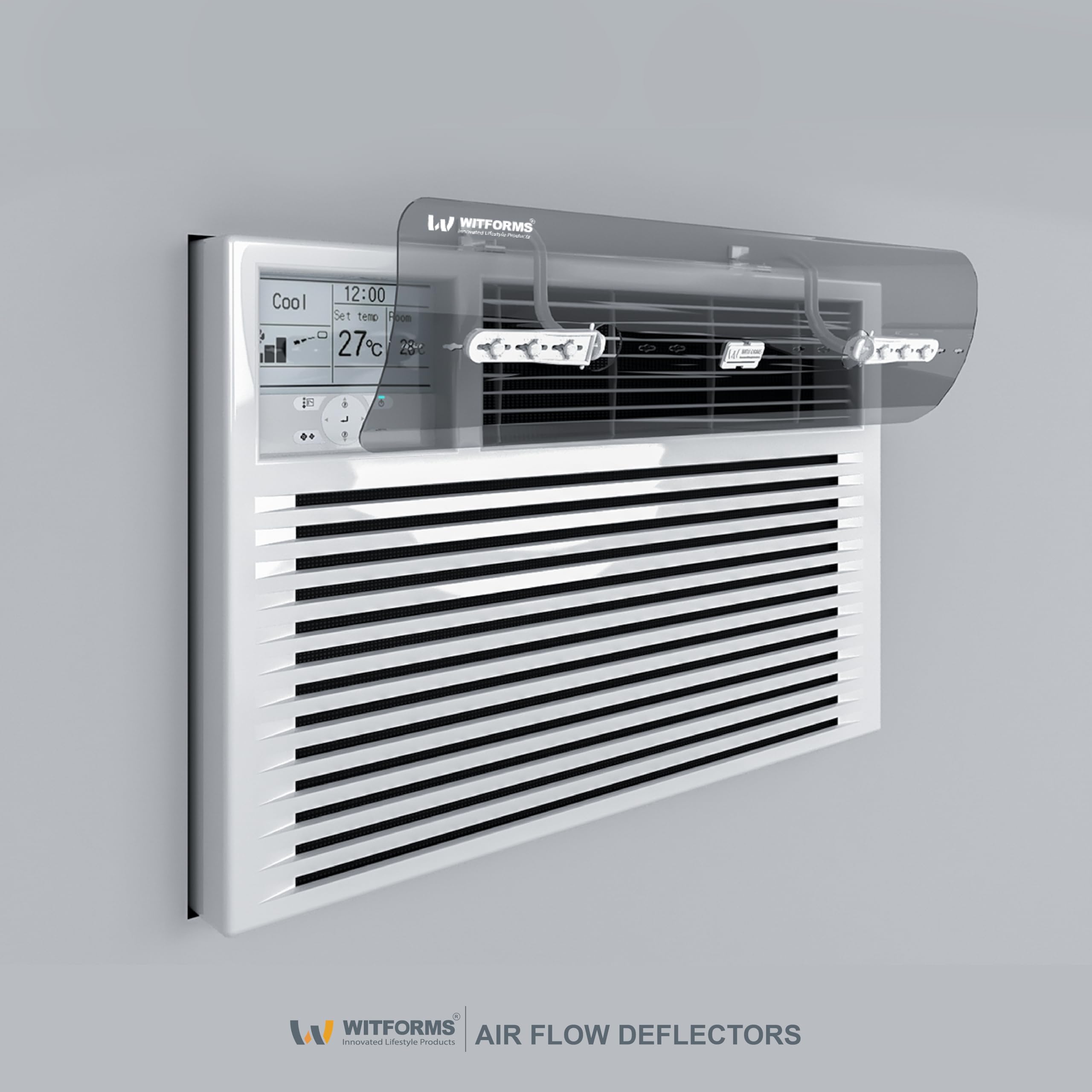 WITFORMS/WINDOW - Adjustable AC air deflector suitable for window air conditioners (Top air outlet). Enhance cooling and heating circulation