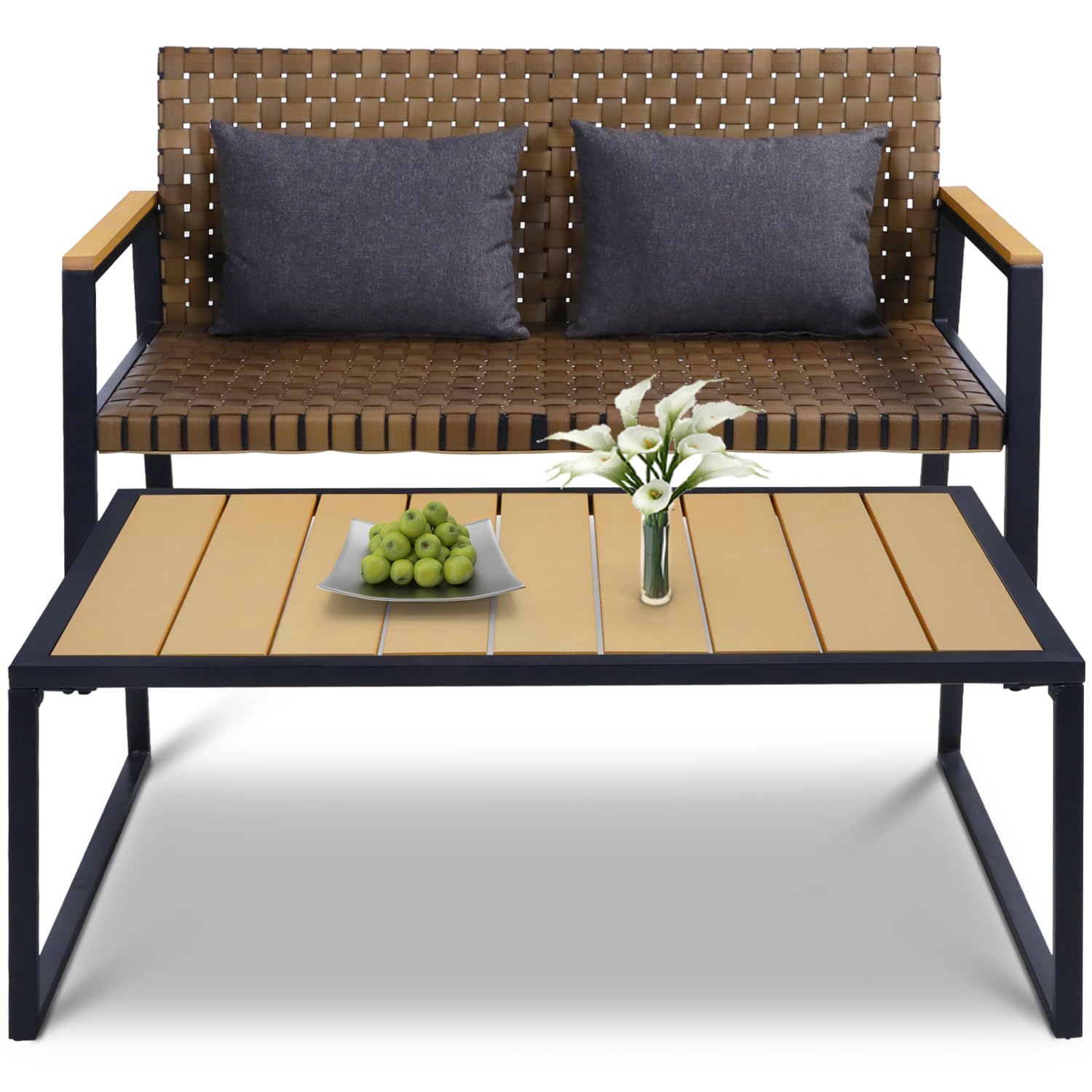 ENSTVER Outdoor Rattan Loveseat