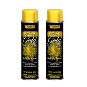 chase 8-1/2-ounce brilliant finish metallic spray enamel, 24-karat gold. 2 count