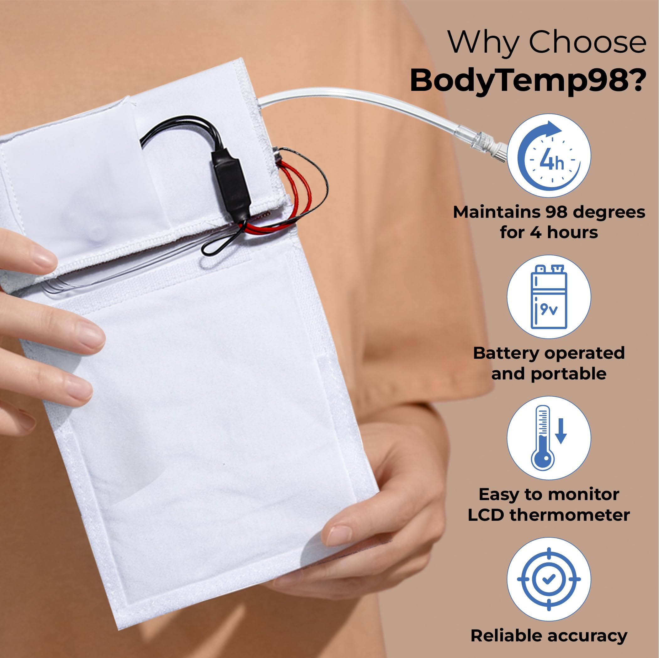 BodyTemp98 Electric urine warmer/lotion warmer made by the same company that makes The Urinator. Maintains testing temperature for 4 hours. The ultimate urine testing device.