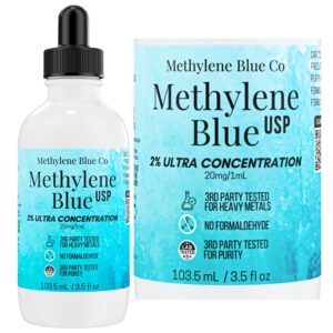 methylene blue co methylene blue, 2% ultra concentration pharmaceutical grade for humans nootropic supplement - heavy metals tested