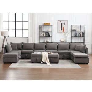 BOSMILLER Fabric Modular Sectional Sofa, 5-7 Pieces, Convertible, Storage, Sofa Couch for Living Room