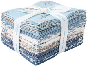 lisa audit blue escape coastal 18 fat quarters riley blake designs fq-14510-18, assorted