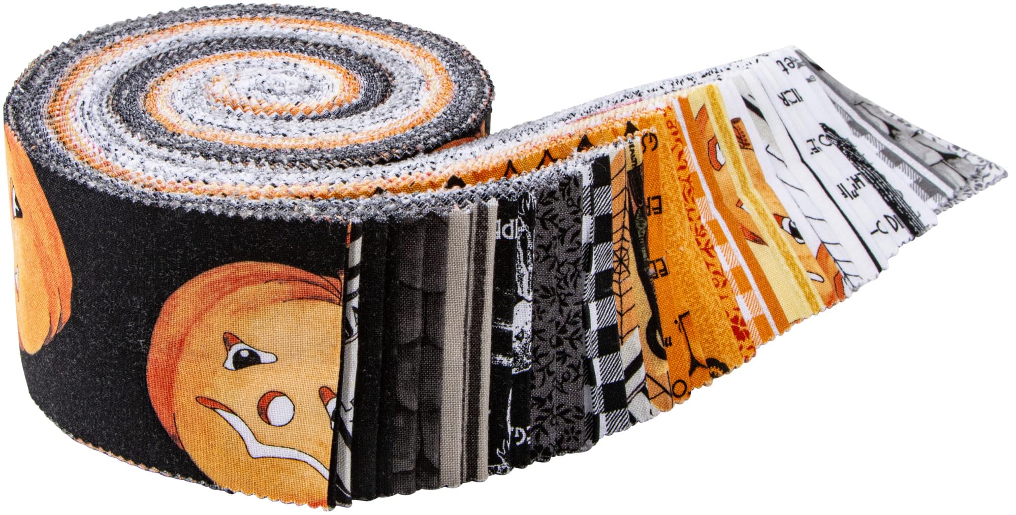 J Wecker Frisch Pumpkin Patch Rolie Polie 40 2.5-inch Strips Jelly Roll Riley Blake RP-14570-40