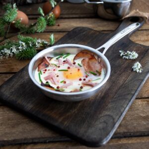 Cristel Castel'Pro Mini Frying Pan, 5" Diameter, 3-Ply Construction, Safe for All Hobs + Induction