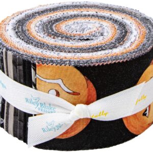 J Wecker Frisch Pumpkin Patch Rolie Polie 40 2.5-inch Strips Jelly Roll Riley Blake RP-14570-40