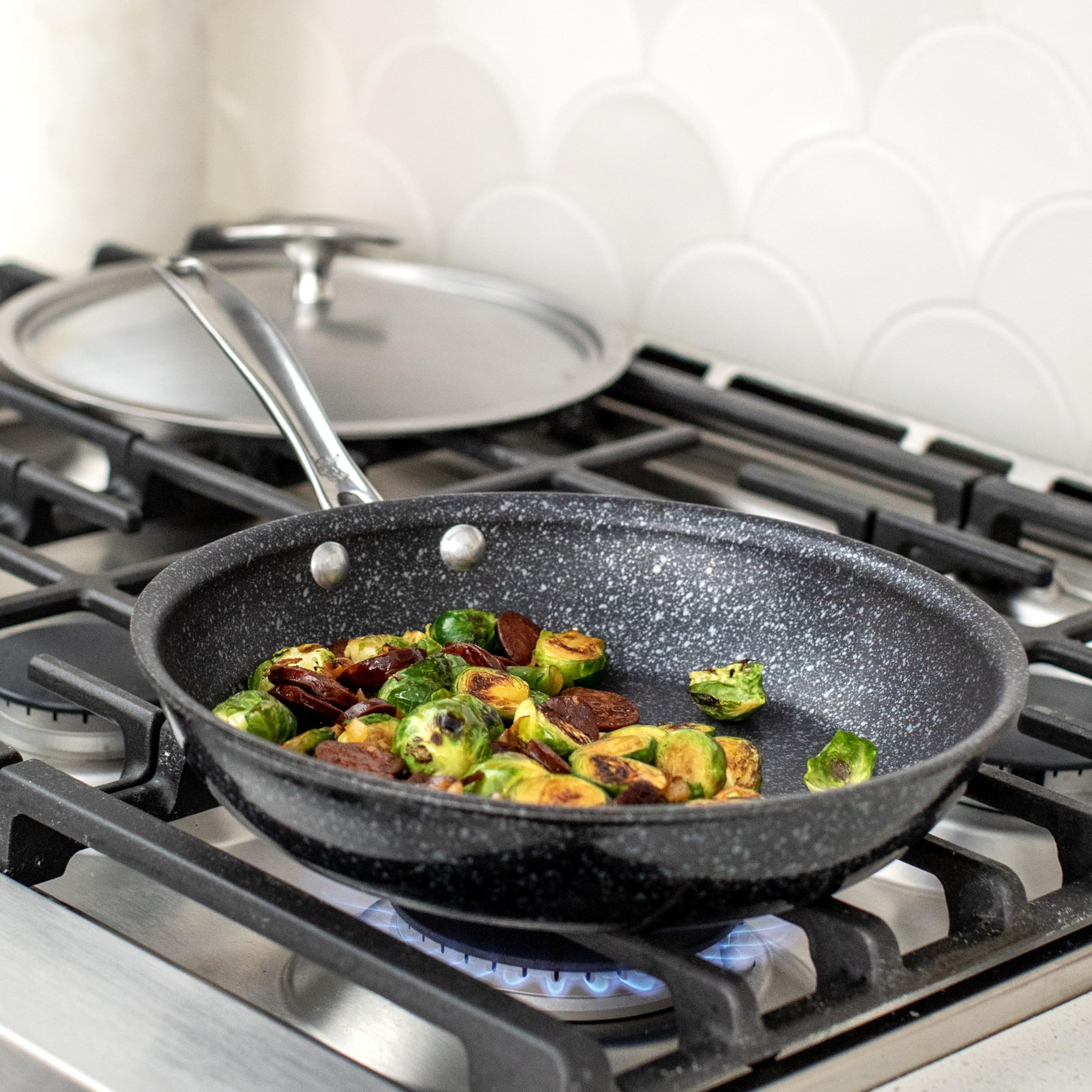 Nordic Ware Basalt Aluminum Saute Skillet, 10-Inch, Ceramic Coating