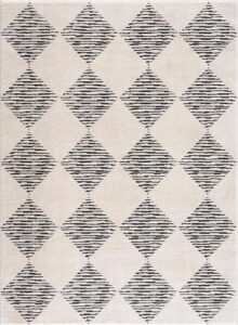 boutiquerugs fauci farmhouse area rug - cream, black white - 6'7" x 9'