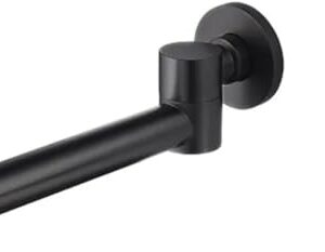 Kitchen Tap Bathroom Basin Faucet Tap, Mixer Swivel Spout Accessories Wall Mounted Water Outlet Black Grey Brass Bathtub Faucet Bibcock (Color : Nero, Size : 1), Vessel Basin Faucet