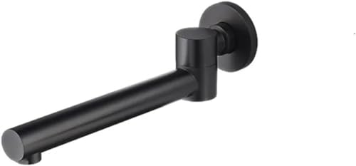 Kitchen Tap Bathroom Basin Faucet Tap, Mixer Swivel Spout Accessories Wall Mounted Water Outlet Black Grey Brass Bathtub Faucet Bibcock (Color : Nero, Size : 1), Vessel Basin Faucet