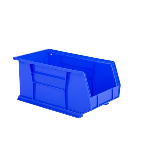 Hudson Exchange 15" x 8" x 7" Plastic Stackable Storage Bin and Hanging Container (Blue, 1 Pack)