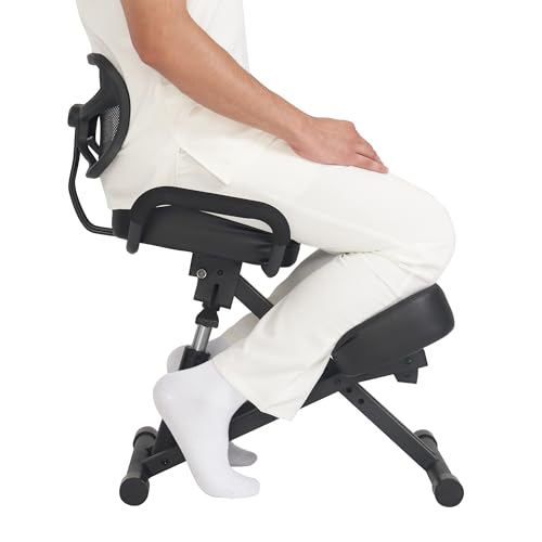 Master Massage Ergonomic Kneeling Chair with Back Support for Office -Posture Chair with Angled Seat and Backrest for Home and Office-Posture Correction Stool-Improve Your Posture