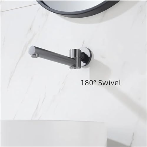 Kitchen Tap Bathroom Basin Faucet Tap, Mixer Swivel Spout Accessories Wall Mounted Water Outlet Black Grey Brass Bathtub Faucet Bibcock (Color : Nero, Size : 1), Vessel Basin Faucet