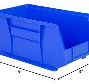 Hudson Exchange 15" x 8" x 7" Plastic Stackable Storage Bin and Hanging Container (Blue, 1 Pack)