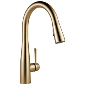 delta faucet essa kitchen faucet with pull down sprayer, kitchen sink faucet gold, magnetic docking spray head, delta kitchen faucet pull down, champagne bronze 9113-cz-dst