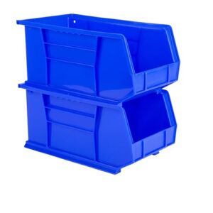 Hudson Exchange 15" x 8" x 7" Plastic Stackable Storage Bin and Hanging Container (Blue, 1 Pack)