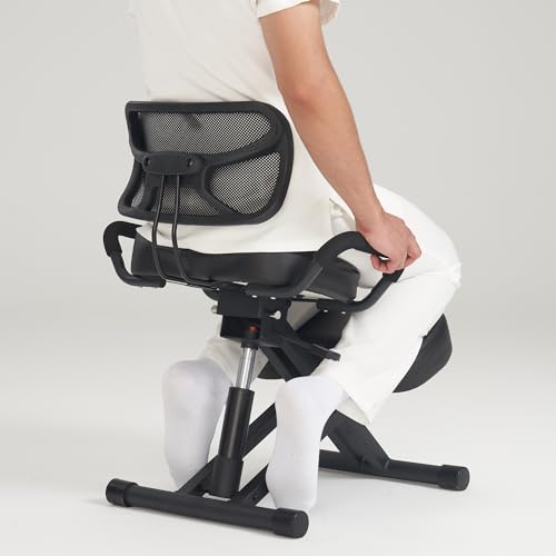 Master Massage Ergonomic Kneeling Chair with Back Support for Office -Posture Chair with Angled Seat and Backrest for Home and Office-Posture Correction Stool-Improve Your Posture