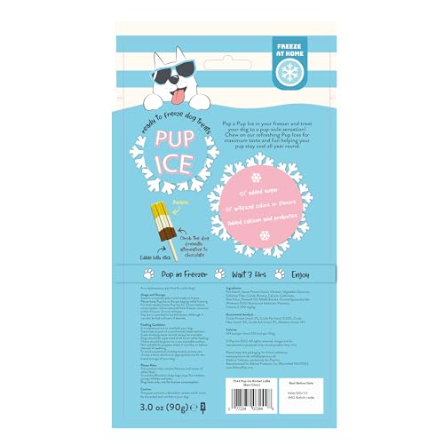 SPOT Pup Ice- Ready to Freeze at Home Dog Treats-Edible Chews for Medium Breed Dogs & Puppies with Real Chicken to Keep Your Pup Cool Year Round, Rocket Lollies Banana and Chocolate Flavor, 2pcs