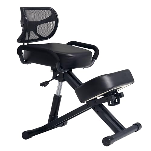 Master Massage Ergonomic Kneeling Chair with Back Support for Office -Posture Chair with Angled Seat and Backrest for Home and Office-Posture Correction Stool-Improve Your Posture