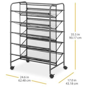 Whitmor 5-Tier Double Sided Shoe Cart, Gunmetal