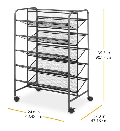 Whitmor 5-Tier Double Sided Shoe Cart, Gunmetal