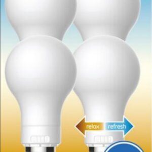 GE Lighting (4 Bulbs) GE Relax/Refresh LED A19 Color Select Light Bulb, Choose Either Soft White Relax or Cool White Refresh, Toggle Switch on Bulb, HD Light, 450 lumens, dimmable, Medium Base