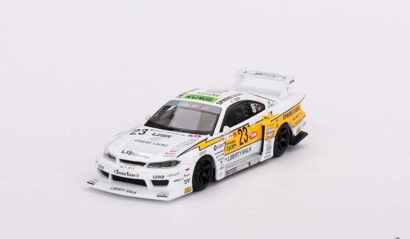 True Scale Miniatures Model Car Compatible with Nissan S15 Silvia LB-Super Silhouette #23 2022 Goodwood Festival of Speed Limited Edition 1/64 Diecast Model Car MGT00618, Purple