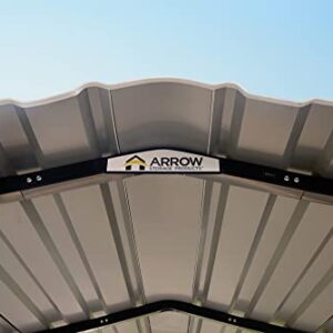 Arrow Carports Galvanized Steel Carport, with 2-Sided Enclosure, Compact Car Metal Carport Kit, 10' x 15' x 7', Eggshell