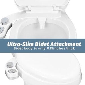 Ultra-Thin 3-Function Bidet Toilet Seat Attachment Silver