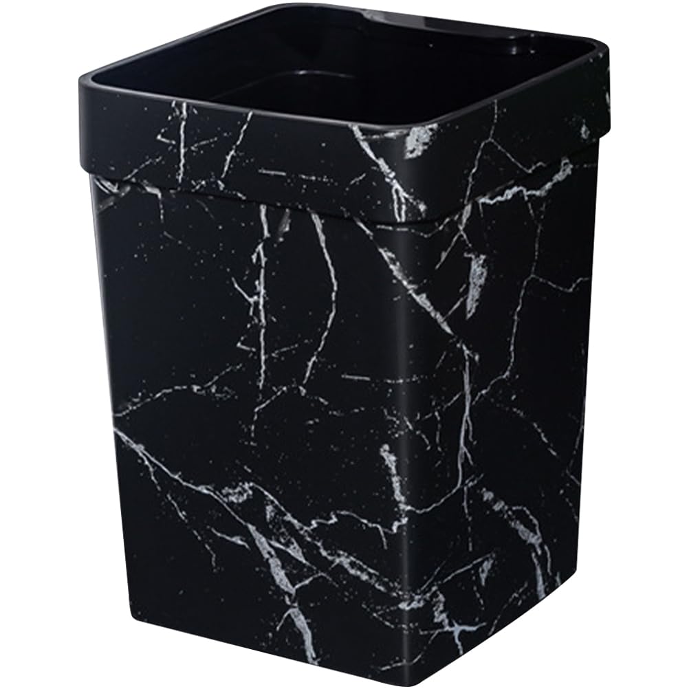 BESTOYARD Marble Trash Can Trash Basket Large Trash Cans Bathroom Trashcan Trash Can Bedroom Marble Bathroom Trash Black Bins Garbage Can Waste Bin Container Outdoor Plastic Office