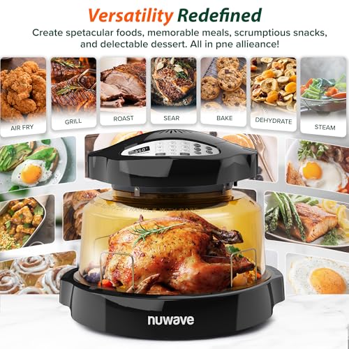 Nuwave Pro Plus 2 Infra-Red Oven, Countertop, Convection, Cook Fresh or Frozen, No Defrosting or Preheating, Cook Healthy, 360 Surround Heat, Adjustable Temps, 100 Presets, 50 Memory, Tough Power Dome