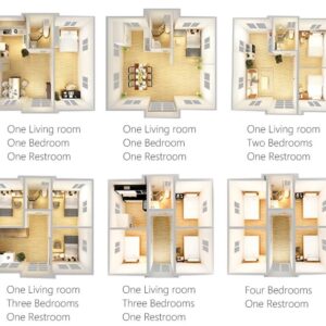 Budget-Friendly 5-Bedroom Shipping Container Home: Featuring Kitchen, Toilet, and Extendable Outdoor Living Space.