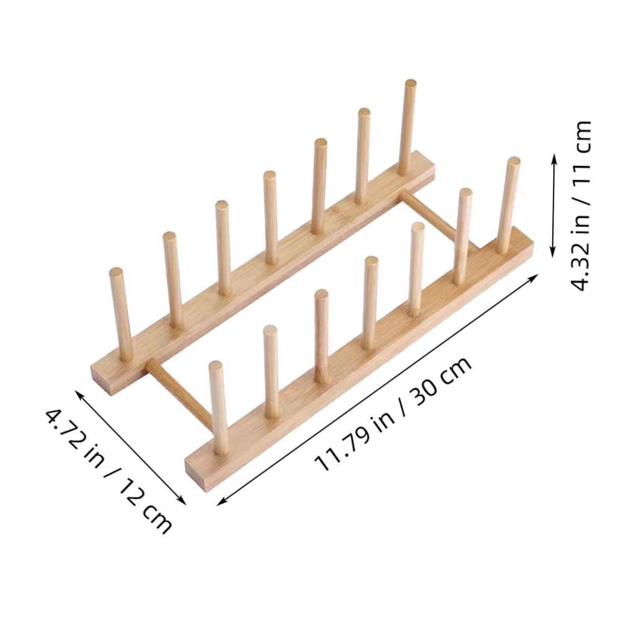 STOBOK Sewing Storage Rack Wood Thread Racks Wooden Thread Holder Sewing Thread Rack Holder Embroidery Thread Rack Yarn Holder Dispenser Crochet Yarn Ball Holder Solid Wood Tool, 29.50X9.80X4.70CM