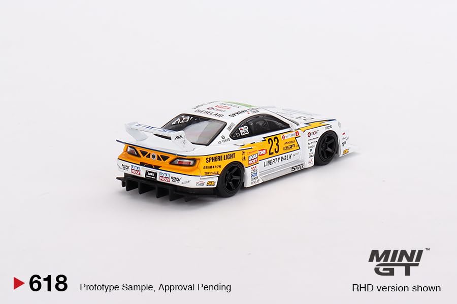 True Scale Miniatures Model Car Compatible with Nissan S15 Silvia LB-Super Silhouette #23 2022 Goodwood Festival of Speed Limited Edition 1/64 Diecast Model Car MGT00618, Purple