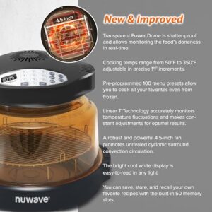 Nuwave Pro Plus 2 Infra-Red Oven, Countertop, Convection, Cook Fresh or Frozen, No Defrosting or Preheating, Cook Healthy, 360 Surround Heat, Adjustable Temps, 100 Presets, 50 Memory, Tough Power Dome