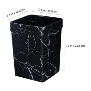 BESTOYARD Marble Trash Can Trash Basket Large Trash Cans Bathroom Trashcan Trash Can Bedroom Marble Bathroom Trash Black Bins Garbage Can Waste Bin Container Outdoor Plastic Office