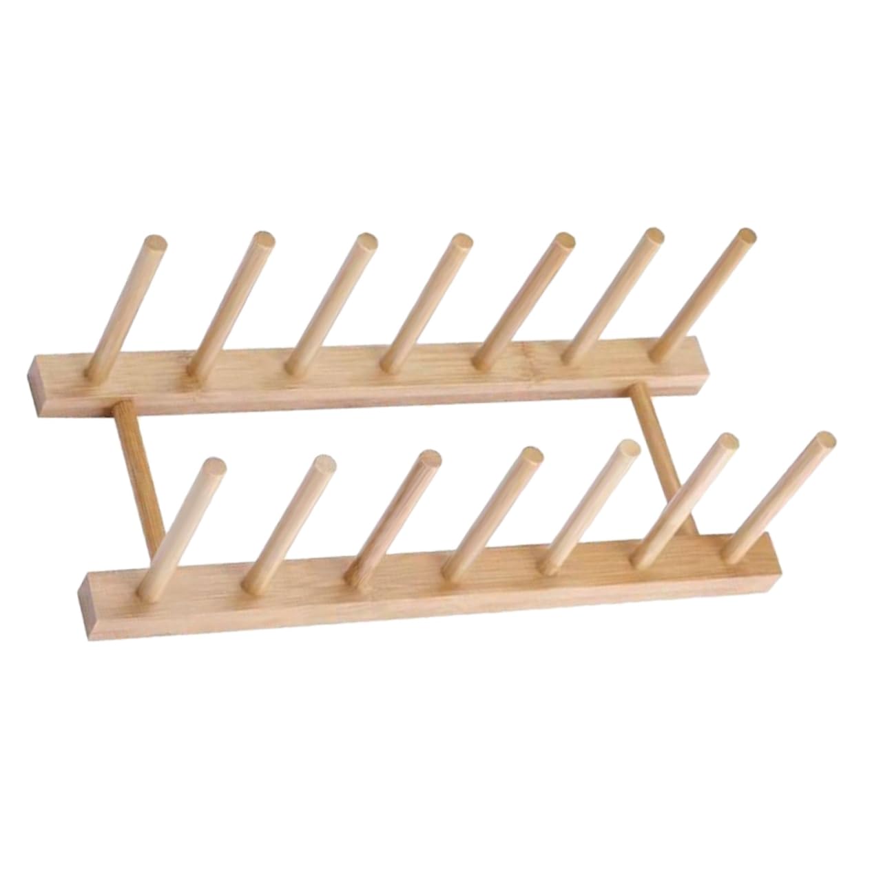 STOBOK Sewing Storage Rack Wood Thread Racks Wooden Thread Holder Sewing Thread Rack Holder Embroidery Thread Rack Yarn Holder Dispenser Crochet Yarn Ball Holder Solid Wood Tool, 29.50X9.80X4.70CM