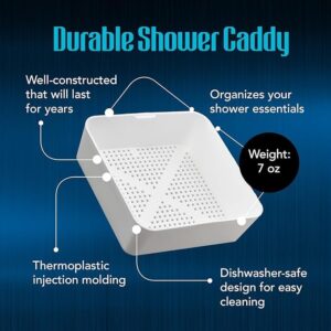 STEADYKLEEN - Military Shower Caddy - Portable, Fits Shower Shelves, Seats and Benches with Other Bathroom Must Haves, Mesh Shower Caddy Alternative, 8.5 x 2.5 inches