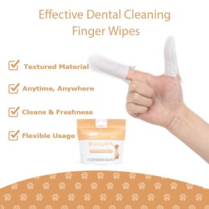 Wagably Pet Dental Wipes for Dogs and Cats - Eliminate Bad Breath, Plaque, and Tartar - Finger Toothbrush Design - Cleans Ears, Eyes Tear Mark and Paws - 65 Disposable Wipes - No Rinsing Needed