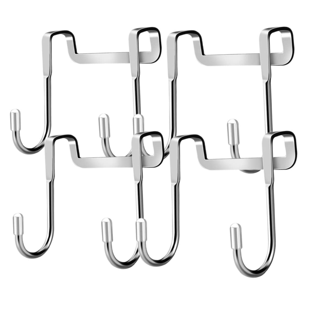 Holibanna 4pcs Double Hook Door Hook Bathroom Hanger Over The Shower Towel Hat Organizer Rack Hat Hooks Hat Hanger Coat Hangers Towel Hanger Drawer Clothes Hook 304 Stainless Steel