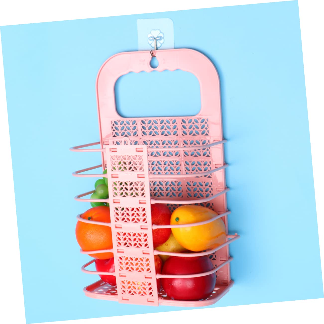 BIUDECO Foldable Wall Mounted Basket Fruit Vegetables Laundry Sundries Size Multifunctional Storage Organizer