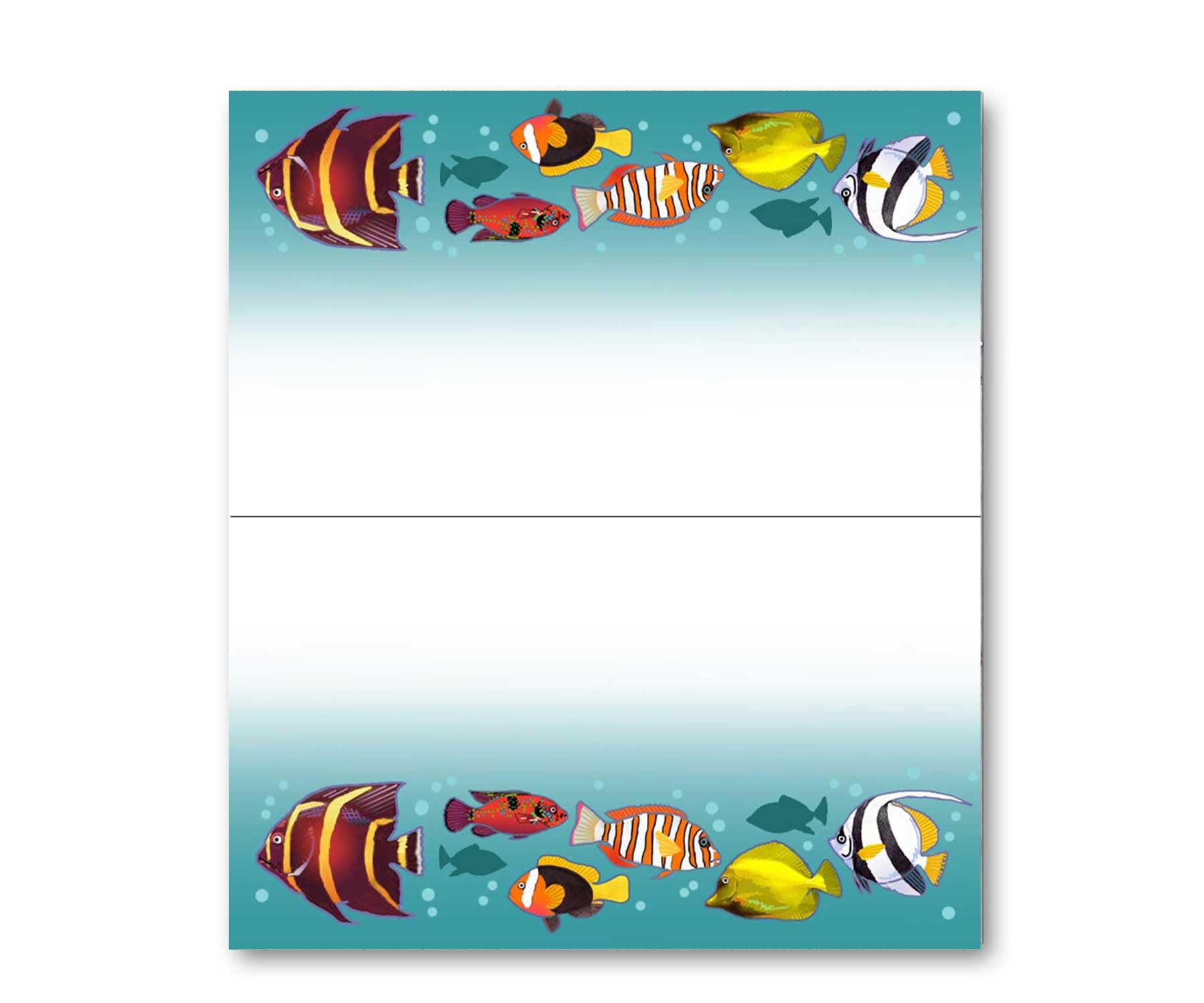 Stonehouse Collection | Tropical Fish Party Name Cards | Oceanside Table Tent Cards | Beach Name Cards | 25 Count (Tropical Fish)