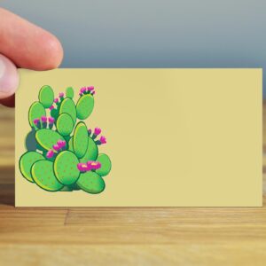 Stonehouse Collection | Prickly Pear Cactus Table Tent Cards | Desert Cactus Place Cards | Southwest Name Cards | Place Setting | Desert Southwest Parties, Celebrations | (Prickly Pear Cactus)