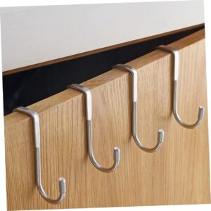 Holibanna 4pcs Double Hook Door Hook Bathroom Hanger Over The Shower Towel Hat Organizer Rack Hat Hooks Hat Hanger Coat Hangers Towel Hanger Drawer Clothes Hook 304 Stainless Steel