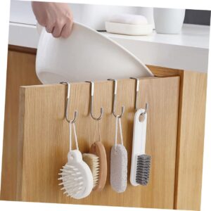 Holibanna 4pcs Double Hook Door Hook Bathroom Hanger Over The Shower Towel Hat Organizer Rack Hat Hooks Hat Hanger Coat Hangers Towel Hanger Drawer Clothes Hook 304 Stainless Steel