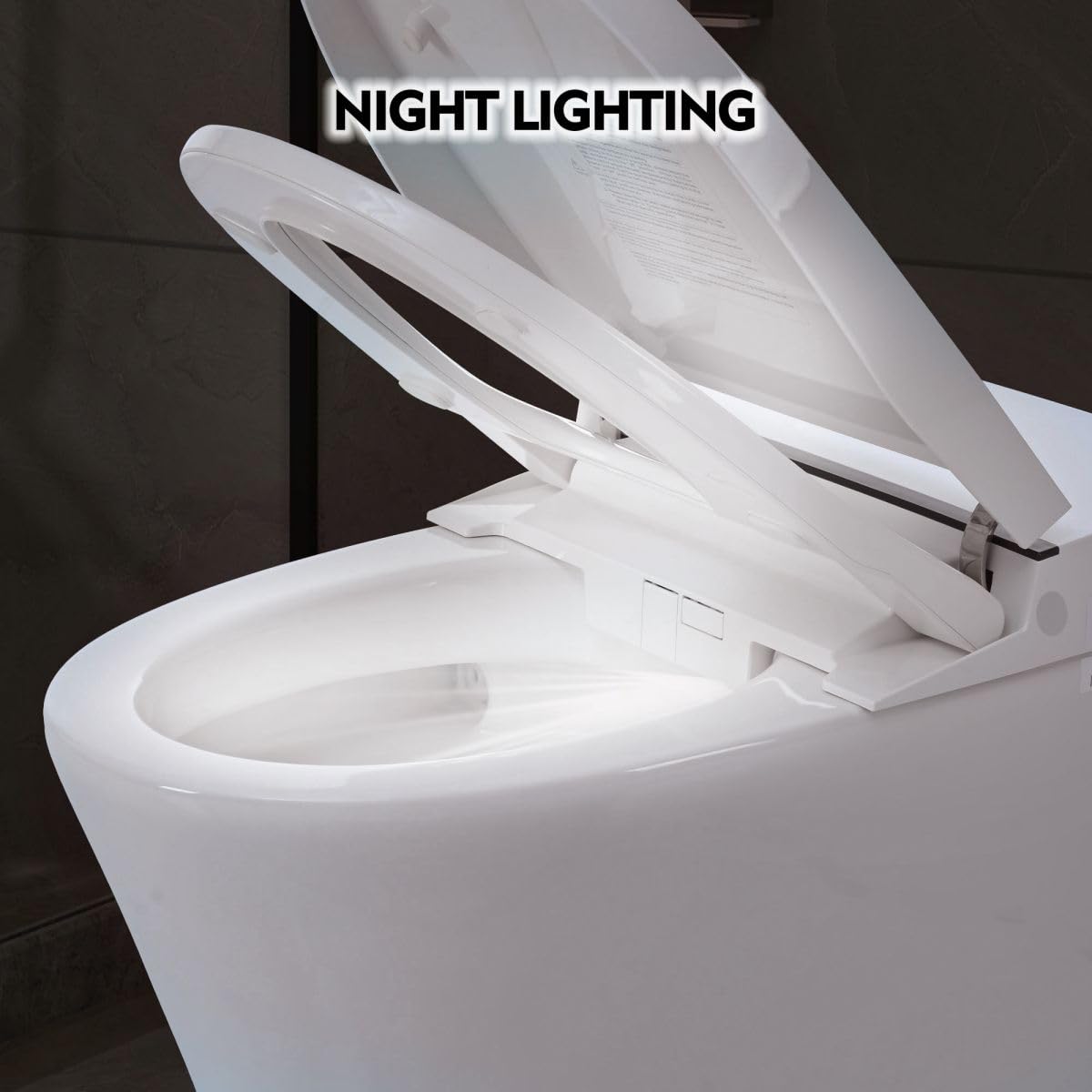 12 Inch Rough In Size Smart Toilet with Bidet Built in, Soft close Elongated Seat, Heated Seat, Foot Sensor Flush, Water-Saving Powerful Flush, Washing Nozzle, Night Light,Tankless Toilet