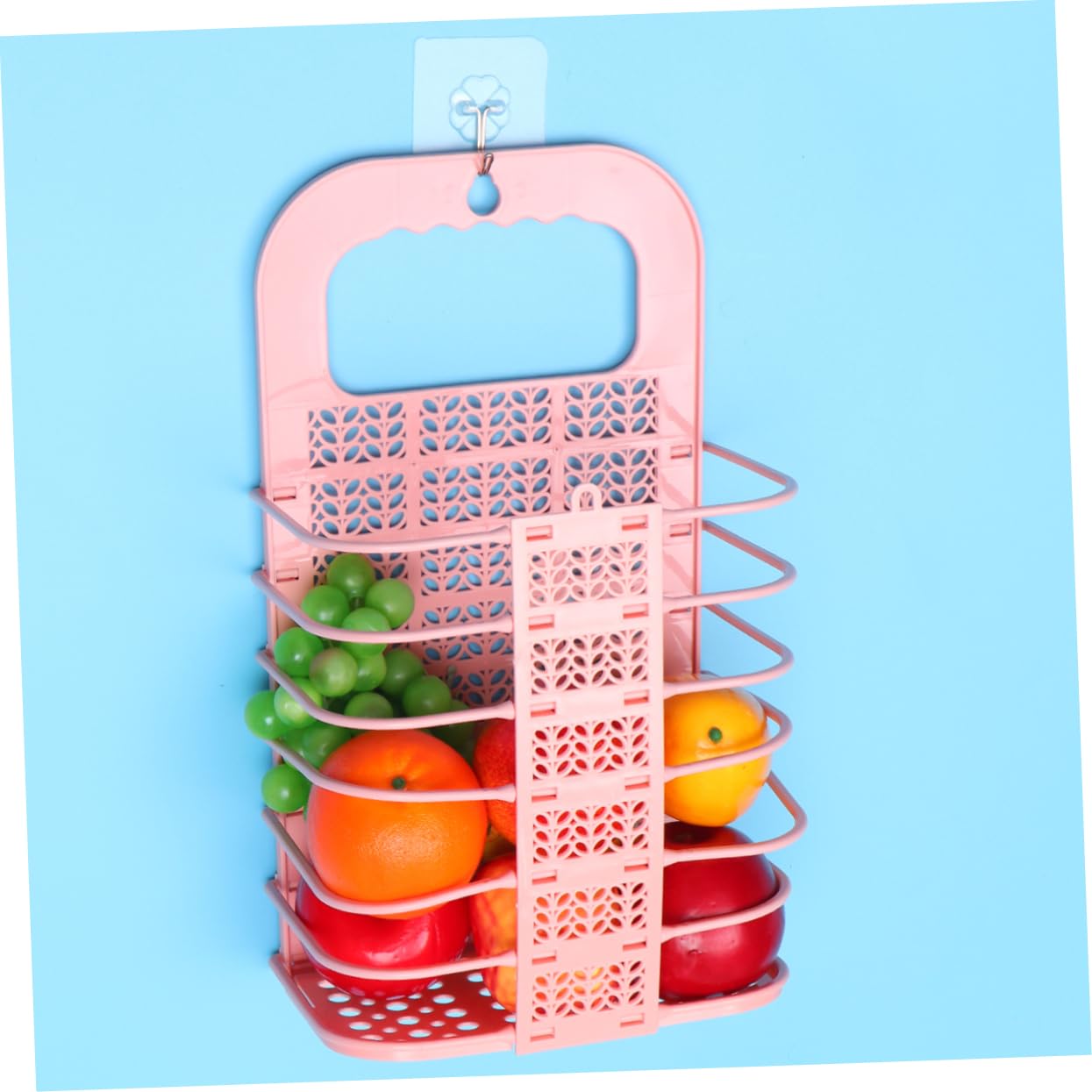 BIUDECO Foldable Wall Mounted Basket Fruit Vegetables Laundry Sundries Size Multifunctional Storage Organizer