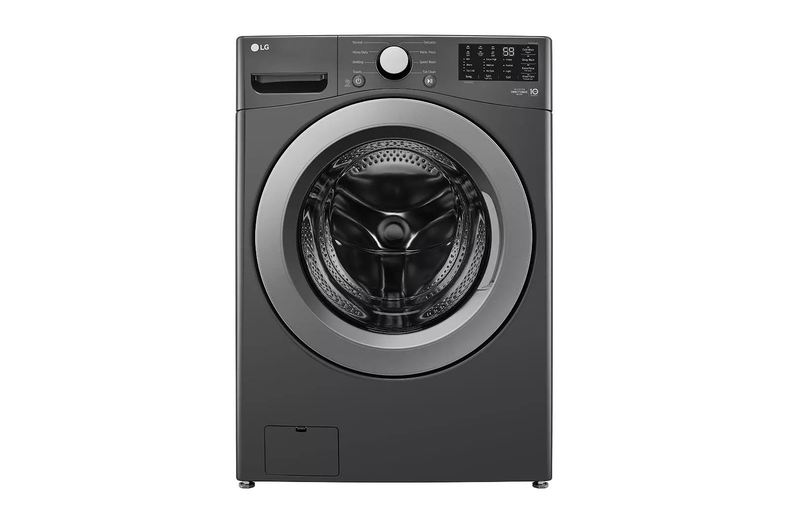 LG WM3470CM 27 Inch Front Load Washer with 5.0 Cu. Ft. Capacity, 8 Wash Programs, 1,300 RPM, SpeedWash Cycle, SmartDiagnosis, Rinse+Spin, Control Lock